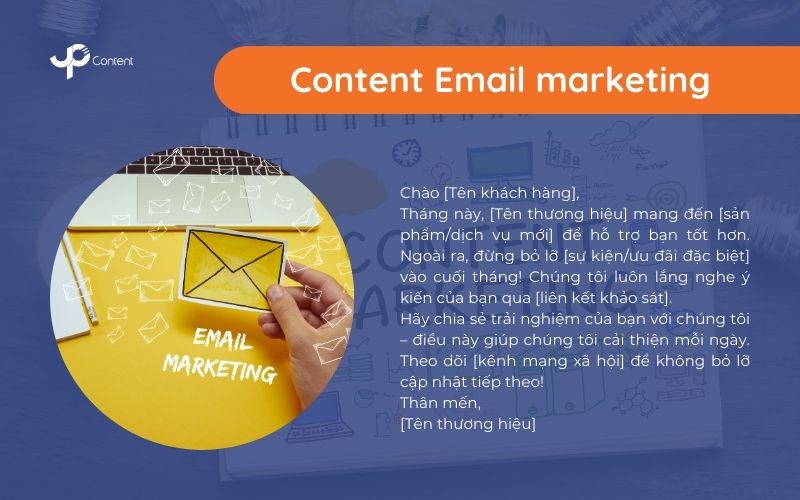Các dạng content - content email marketing