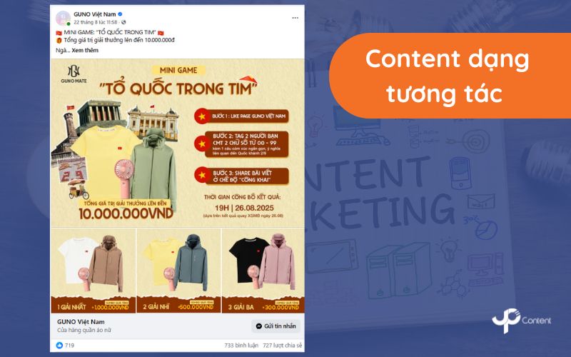 Các dạng content - content dạng tương tác