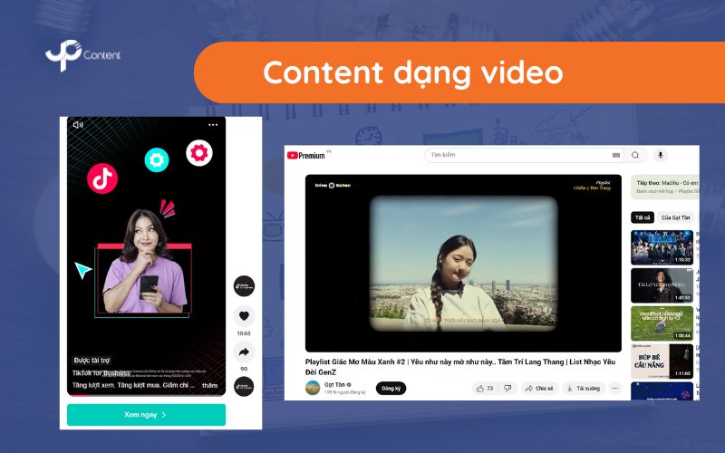 Các dạng content - content dạng video