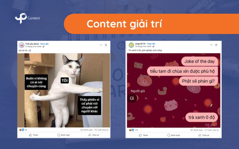 Các dạng content - content giải trí