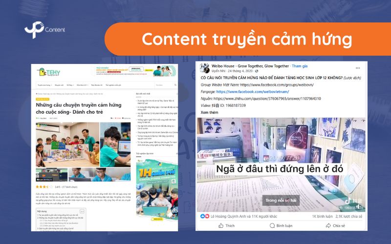 Các dạng content - content truyền cảm hứng