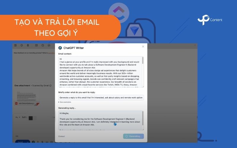 Tạo và trả lời email theo gợi ý