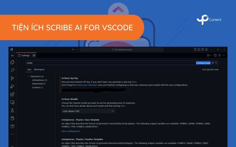 Tiện ích Scibe AI for VSCode