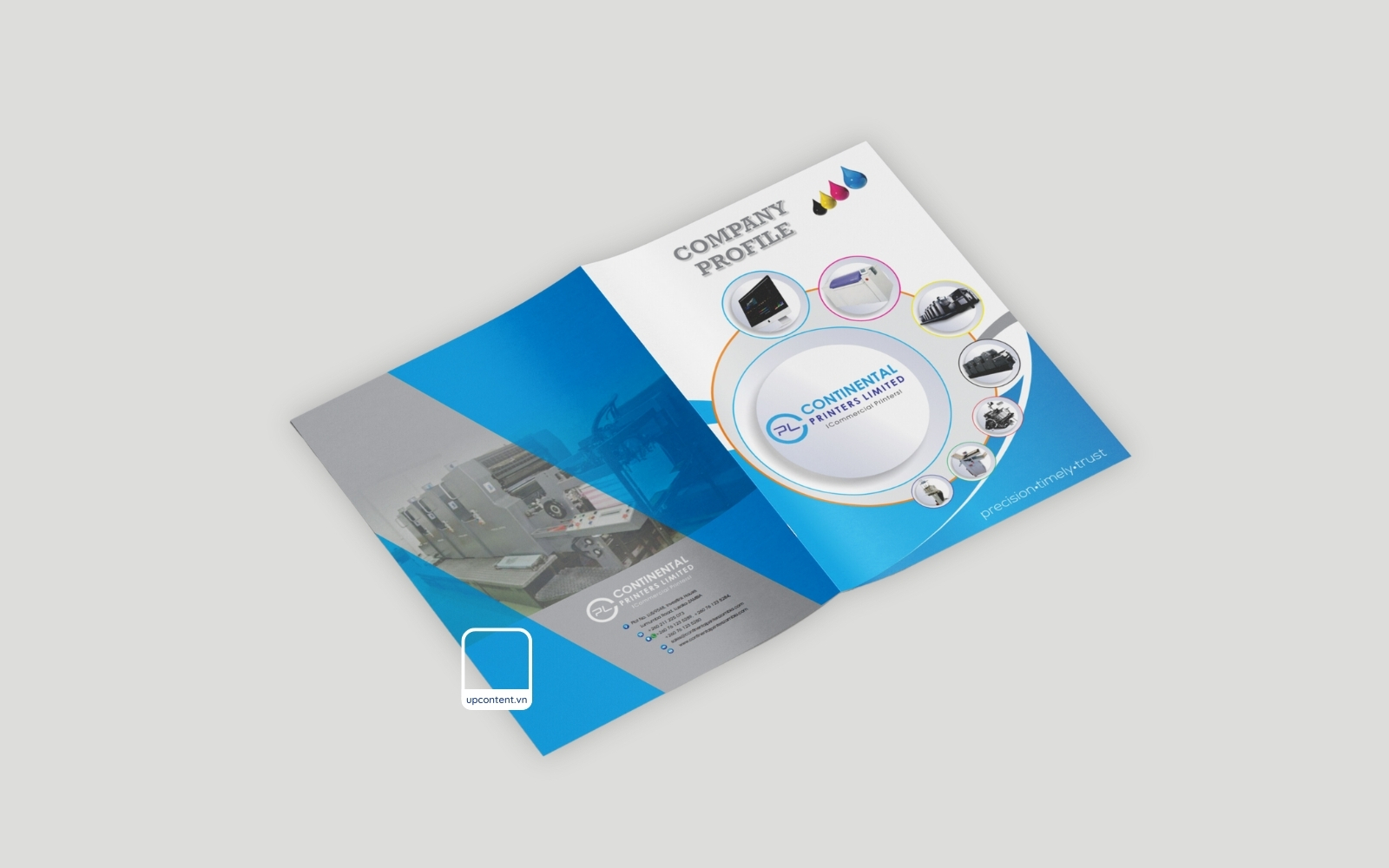 Trang bìa mẫu hồ sơ năng lực công ty cung cấp thiết bị in ấn