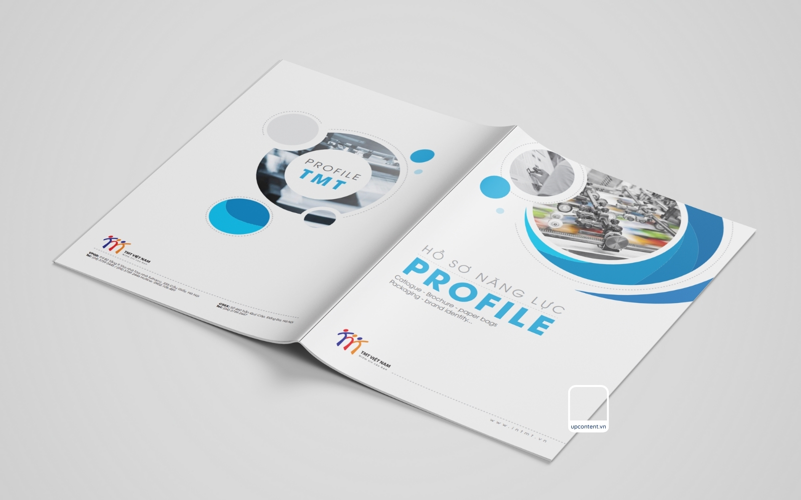 Trang bìa mẫu hồ sơ năng lực công ty in ấn cao cấp