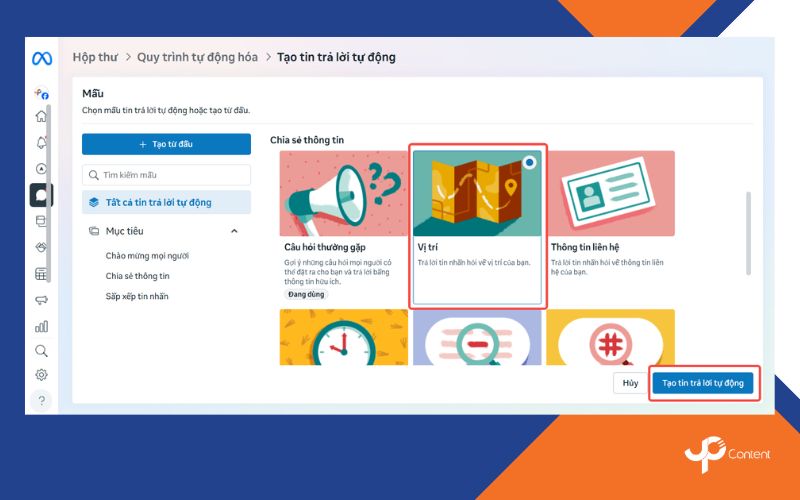 Cách cài đặt tin nhắn trả lời vị trí bước 4