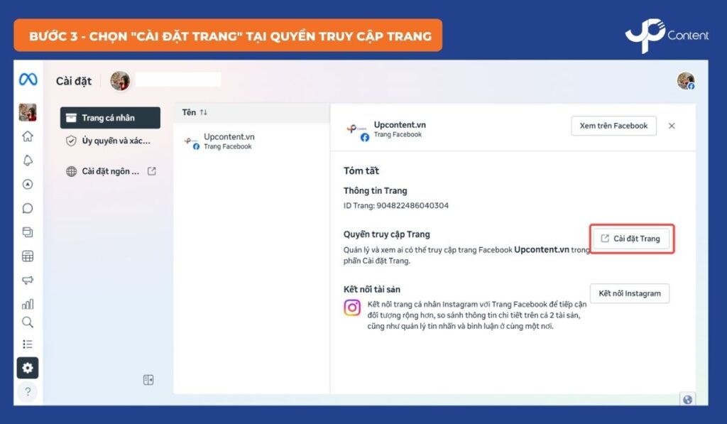 cách thêm quản trị viên cho page trên meta business suite bước 3