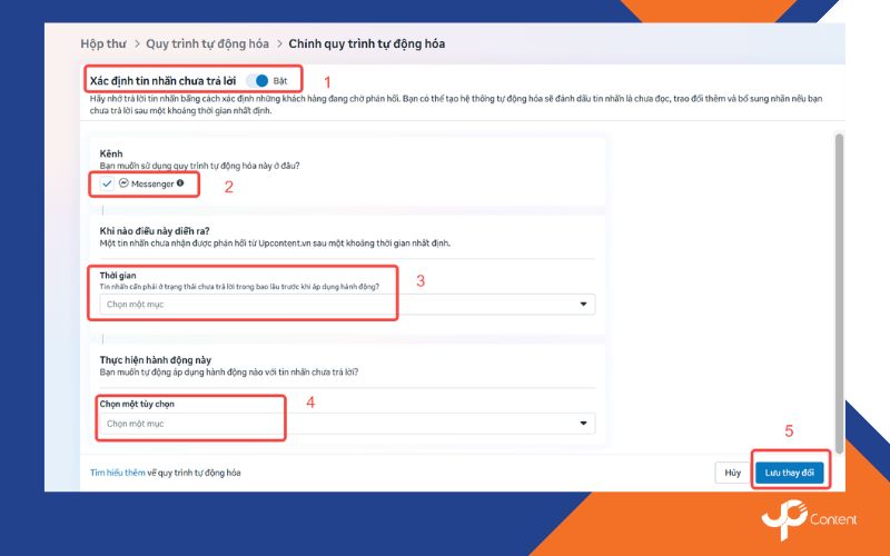 Cách 2 xác định tin nhắn chưa trả lời