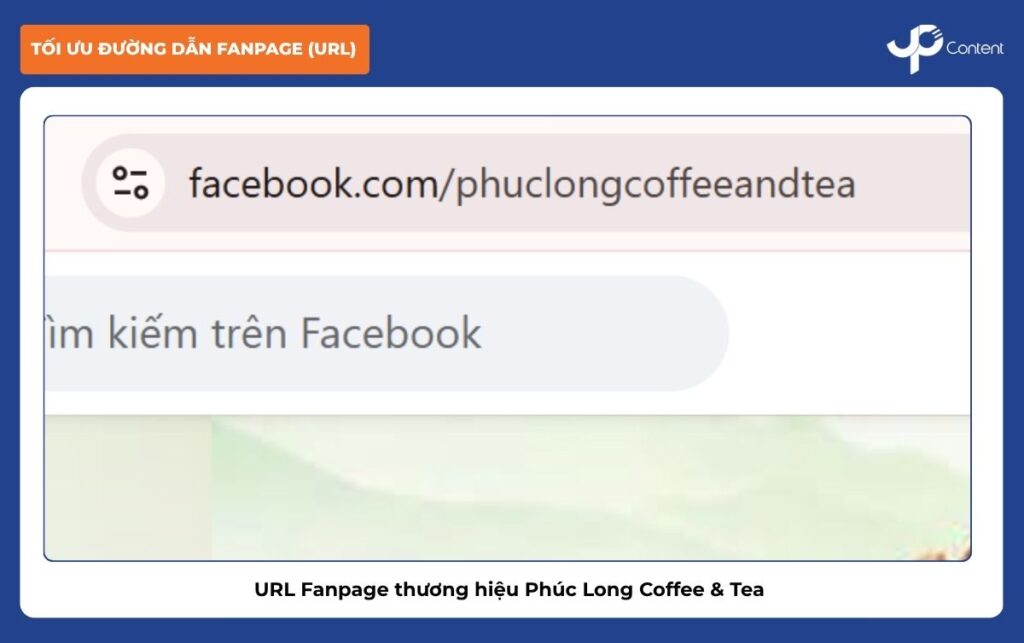 Đường dẫn URL Fanpage Phuc Long Coffee & Tea được tối ưu chuẩn SEO.