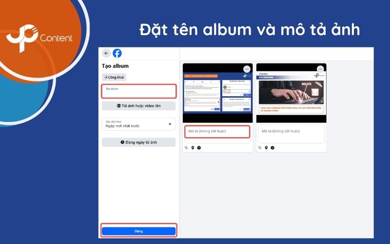 Cách tạo album trên fanpage bằng máy tính bước 5