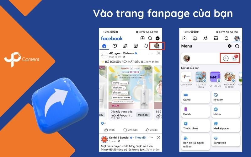 Bước 1: Đăng nhập vào trang fanpage của bạn