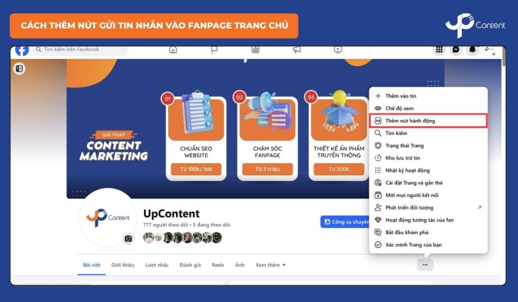Cách thêm nút nhắn tin vào Fanpage Facebook - Bước 2.2