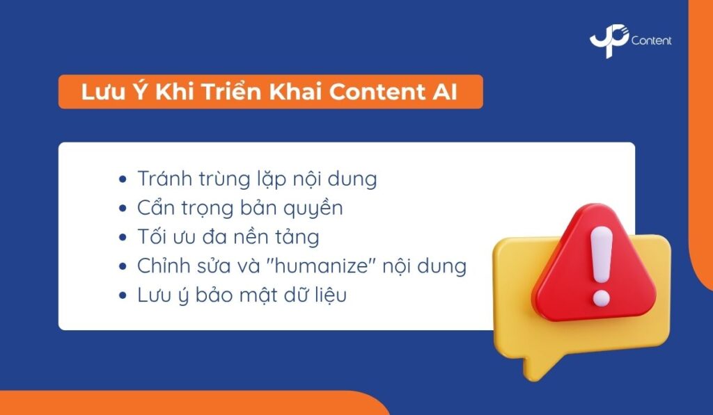 Lưu ý khi triển khai Content AI