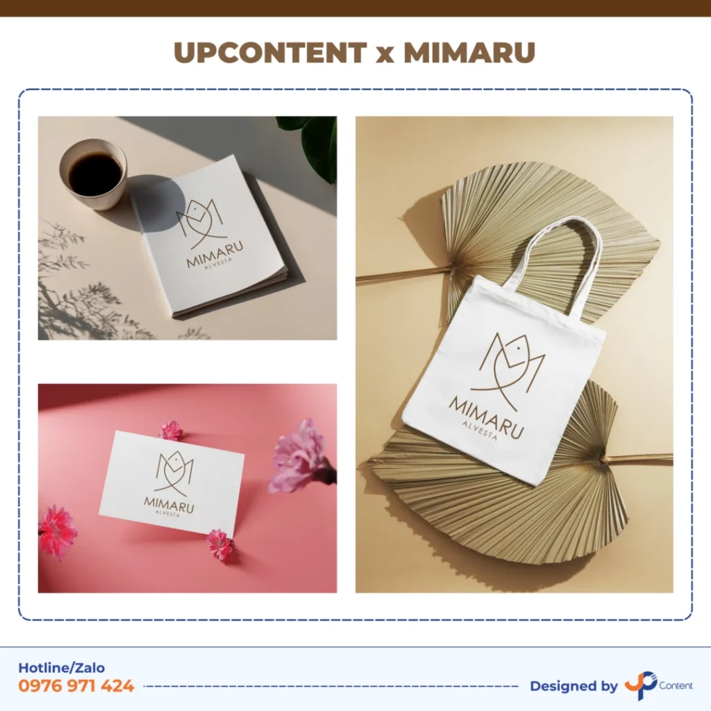 Mockup thiết kế logo nhà hàng Nhật Mimaru