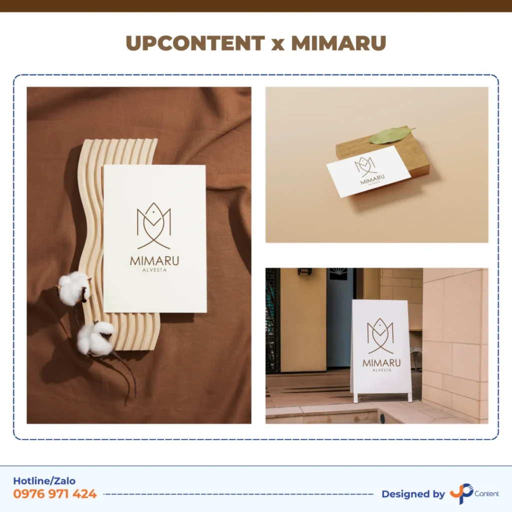 Mẫu mockup thiết kế logo nhà hàng Nhật Mimaru