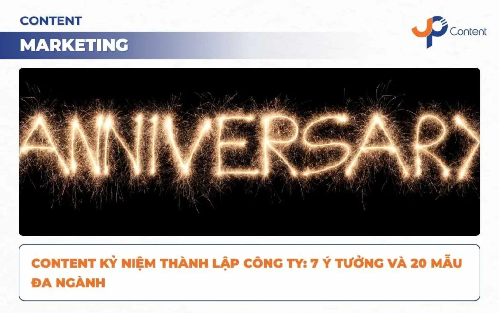 content kỷ niệm ngày thành lập công ty