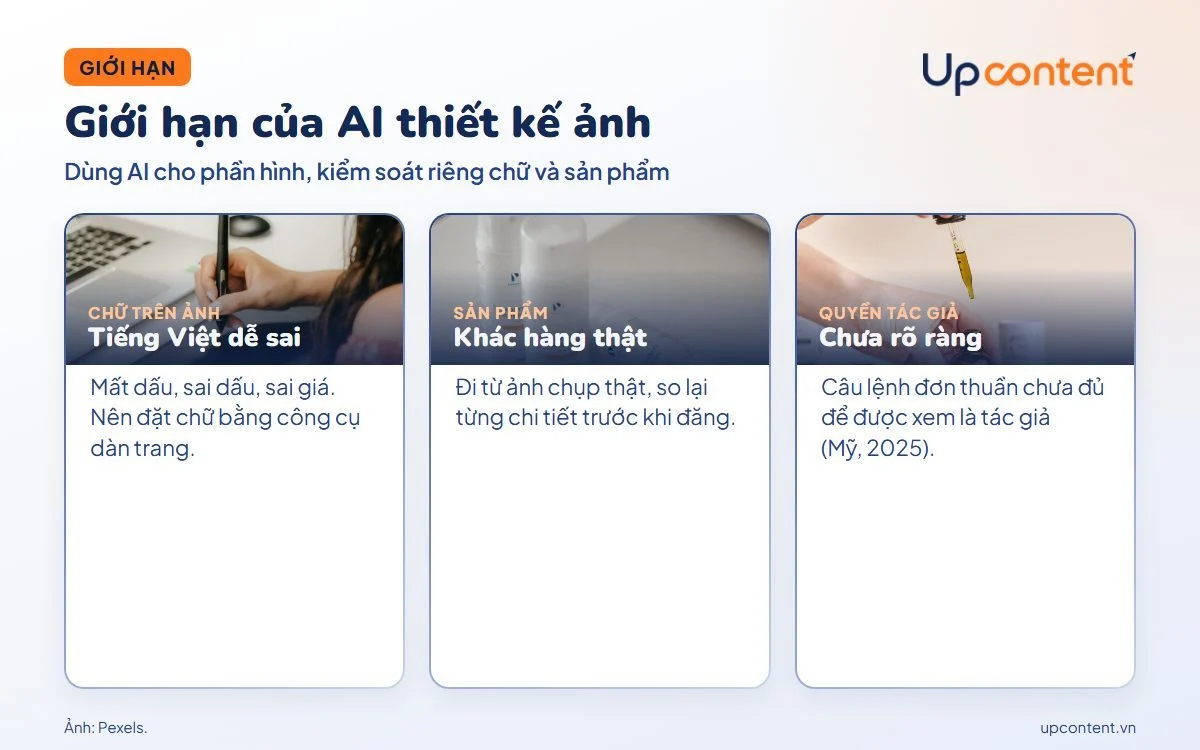 Ba giới hạn của AI thiết kế ảnh với ảnh bán hàng Ba giới hạn của AI thiết kế ảnh với ảnh bán hàng