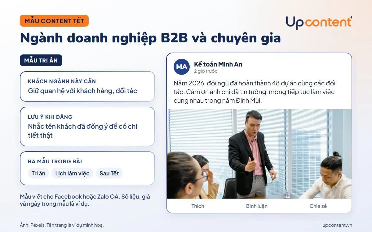 Mẫu content Tết cho doanh nghiệp B2B và chuyên gia