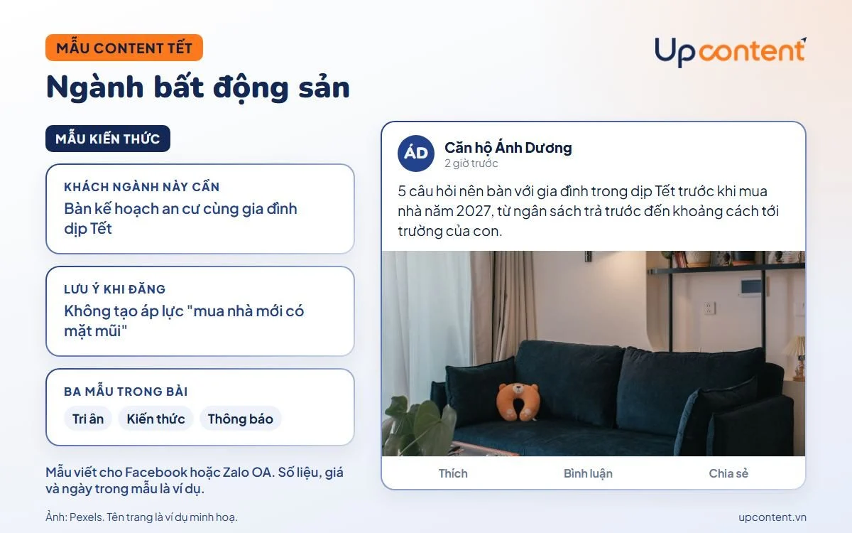 Mẫu content Tết ngành bất động sản