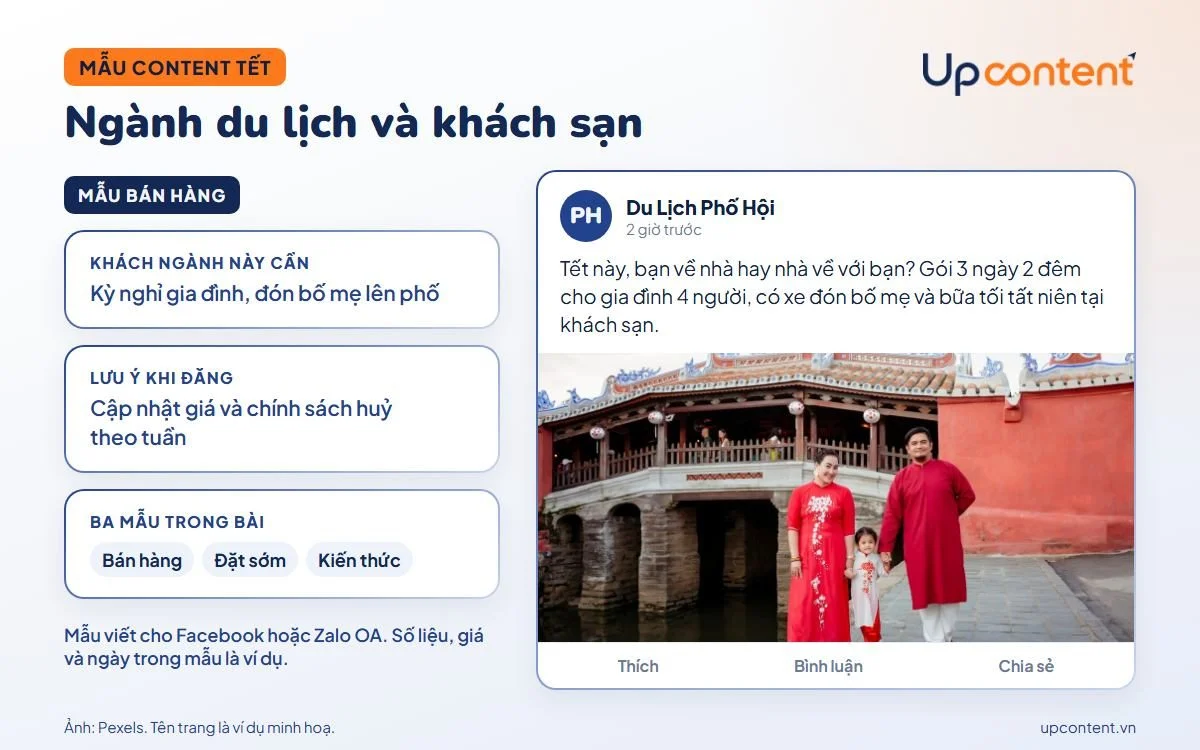 Mẫu content Tết ngành du lịch và khách sạn